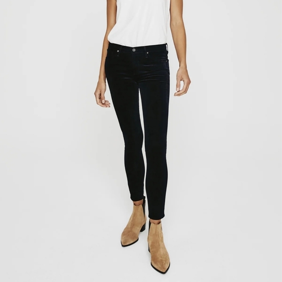 AG Adriano Goldschmied The Legging Velvet Super Skinny Ankle Pants Black 25 - Picture 15 of 15